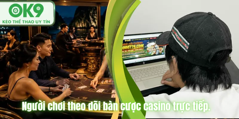 Người chơi theo dõi bàn cược casino trực tiếp.
