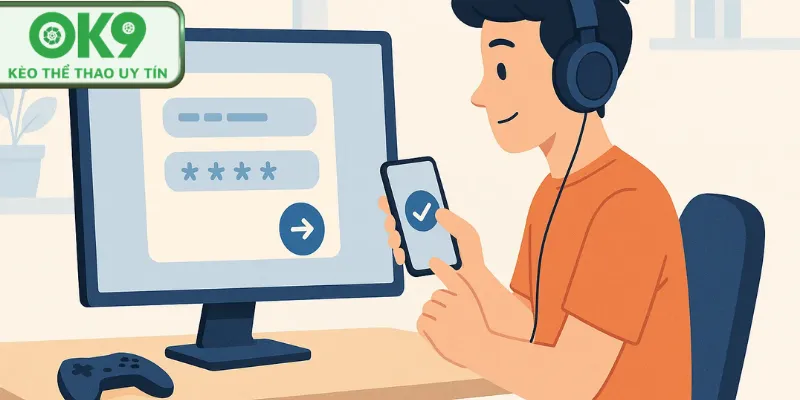 Người chơi xác minh tài khoản cá nhân trên hệ thống OK9.