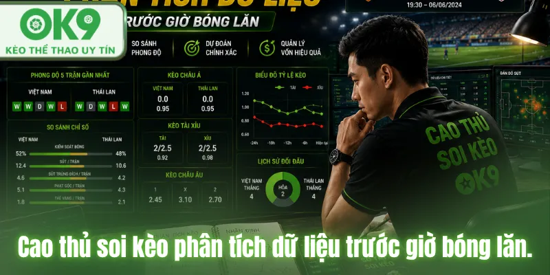 Dự Đoán Bóng Đá Hôm Nay Chuẩn Từ Chuyên Gia OK9 Cao thủ soi kèo phân tích dữ liệu trước giờ bóng lăn ok9